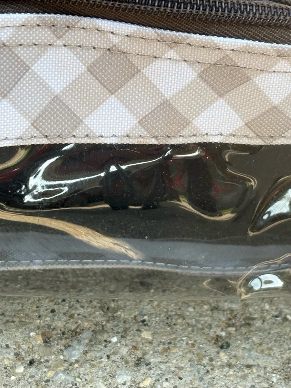 Thirty-one Brown and White Gingham under bed storage bag.